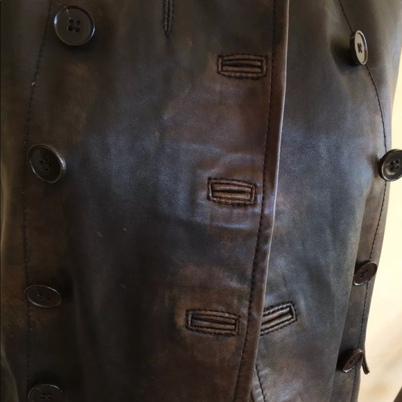 RALPH LAUREN Distressed Leather Moto Vest NWOT - Picture 6 of 8